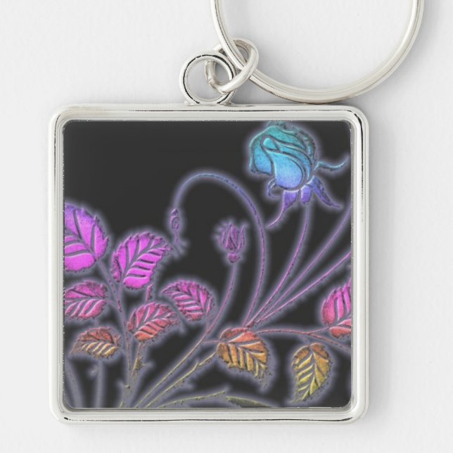 Rainbow Vines Floral Key Chain Schlüsselanhänger (Vorne)