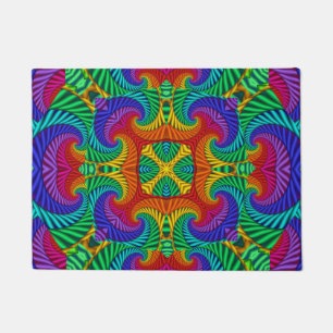 Rainbow Vintag Psychedelic Fraktal Kaleidoskop Fußmatte