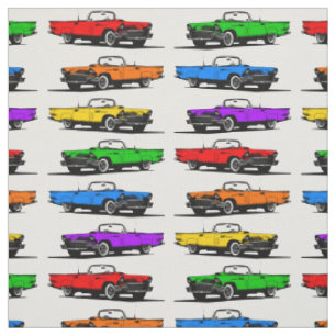 Rainbow Vintagen Sportwagen der 50er Jahre Stoff