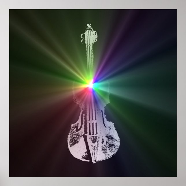 Rainbow Violin Poster (Vorne)