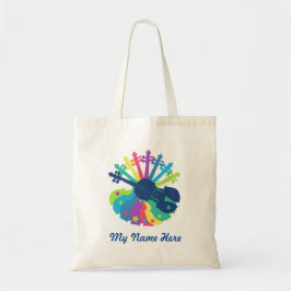 Rainbow Violin Tote Beutel - Ihren eigenen Namen h Tragetasche