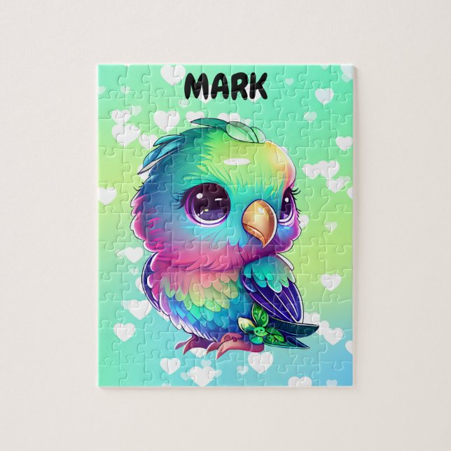 Rainbow-Vogel & Herz-Puzzle (Vertikal)