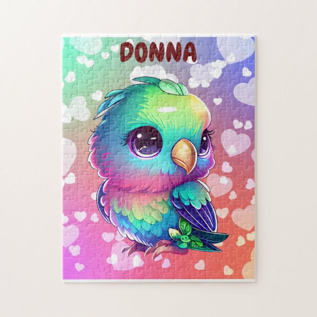 Rainbow-Vogel & Herz-Puzzle (Vertikal)