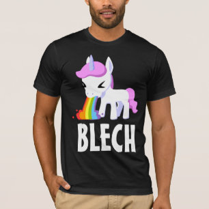 RAINBOW VOMIT UNICORN FUNNY Dunkler T - Shirt