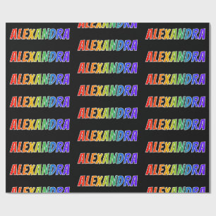 Rainbow Vorname "ALEXANDRA"; Spaß und Farben Geschenkpapier