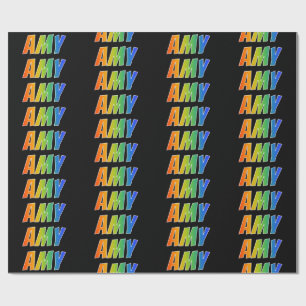 Rainbow Vorname "AMY"; Fun & Colorful Geschenkpapier