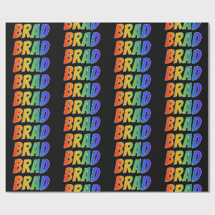 Rainbow Vorname "BRAD"; Fun & Colorful Geschenkpapier