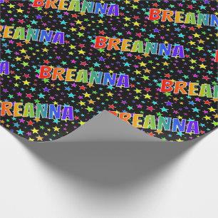 Rainbow Vorname "BREANNA" + Sterne Geschenkpapier