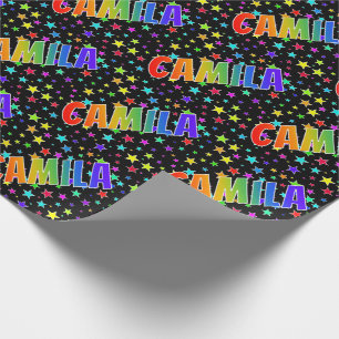 Rainbow Vorname "CAMILA" + Sterne Geschenkpapier