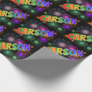 Rainbow Vorname "CARSON" + Feuerwerk Geschenkpapier