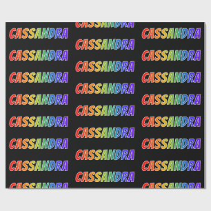 Rainbow Vorname "CASSANDRA"; Fun & Colorful Geschenkpapier