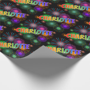 Rainbow Vorname "CHARLOTTE" + Feuerwerk Geschenkpapier