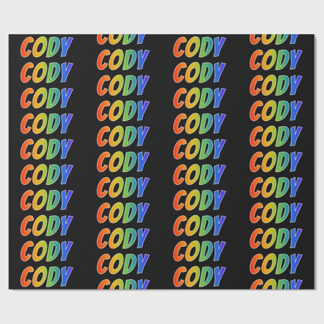 Rainbow Vorname "CODY"; Fun & Colorful Geschenkpapier (Flach)