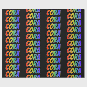 Rainbow Vorname "CORA"; Fun & Colorful Geschenkpapier