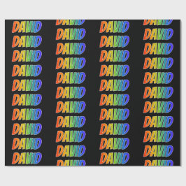 Rainbow Vorname "DAVID"; Fun & Colorful Geschenkpapier