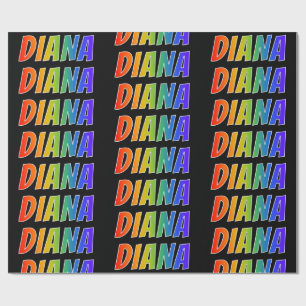 Rainbow Vorname "DIANA"; Fun & Colorful Geschenkpapier