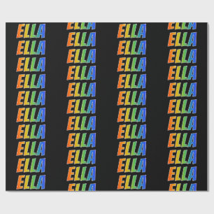 Rainbow Vorname "ELLA"; Fun & Colorful Geschenkpapier