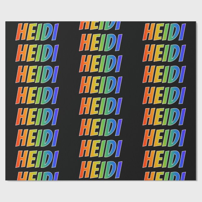Rainbow Vorname "HEIDI"; Fun & Colorful Geschenkpapier (Flach)