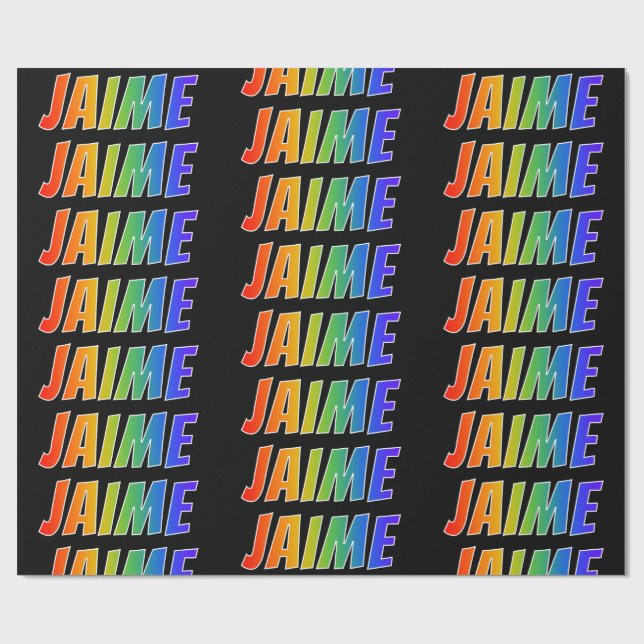 Rainbow Vorname "JAIME"; Fun & Colorful Geschenkpapier (Flach)