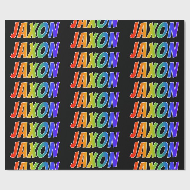 Rainbow Vorname "JAXON"; Fun & Colorful Geschenkpapier (Flach)