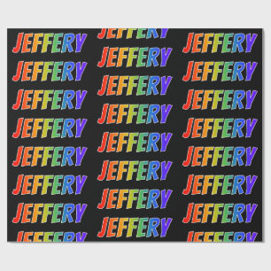 Rainbow Vorname "JEFFERY"; Fun & Colorful Geschenkpapier