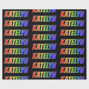 Rainbow Vorname "KATELYN"; Fun & Colorful Geschenkpapier