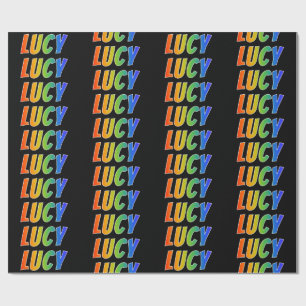 Rainbow Vorname "LUCY"; Fun & Colorful Geschenkpapier