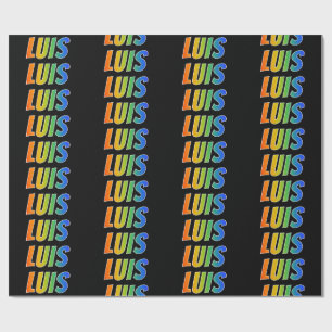 Rainbow Vorname "LUIS"; Spaß und Farben Geschenkpapier