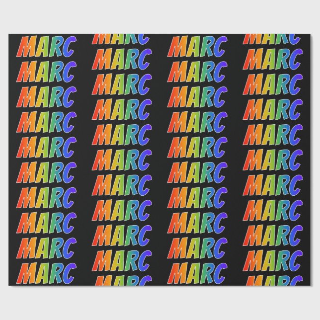 Rainbow Vorname "MARC"; Fun & Colorful Geschenkpapier (Flach)