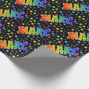 Rainbow Vorname "MARC" + Sterne Geschenkpapier