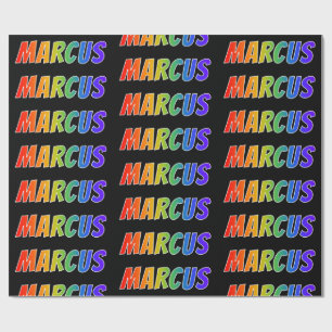 Rainbow Vorname "MARCUS"; Fun & Colorful Geschenkpapier