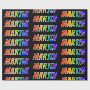 Rainbow Vorname "MARTIN"; Fun & Colorful Geschenkpapier