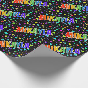 Rainbow Vorname "MIKAYLA" + Sterne Geschenkpapier