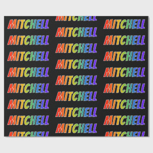 Rainbow Vorname "MITCHELL"; Fun & Colorful Geschenkpapier