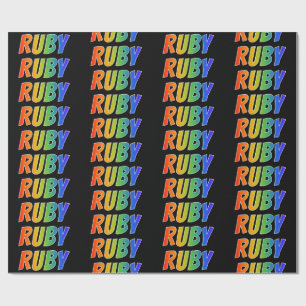 Rainbow Vorname "RUBY"; Fun & Colorful Geschenkpapier