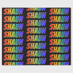 Rainbow Vorname "SHAUN"; Fun & Colorful Geschenkpapier