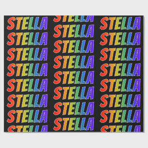 Rainbow Vorname "STELLA"; Spaß und Farben Geschenkpapier