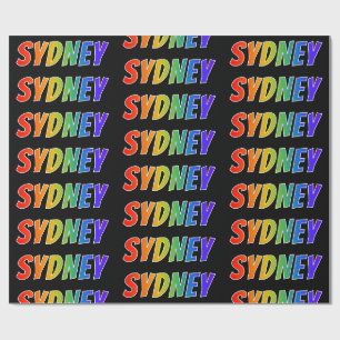 Rainbow Vorname "SYDNEY"; Spaß und Farben Geschenkpapier
