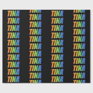 Rainbow Vorname "TINA"; Spaß und Farben Geschenkpapier