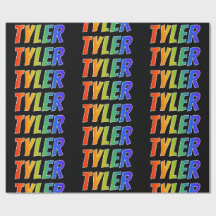 Rainbow Vorname "TYLER"; Spaß und Farben Geschenkpapier
