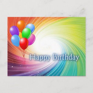Rainbow Vortex Happy Birthday Postkarte