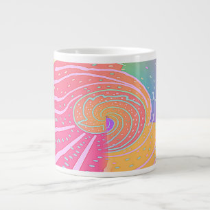 Rainbow Vortex Swirl Jumbo-Tasse
