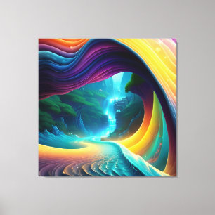 Rainbow Wasserfall Landschaft Leinwanddruck