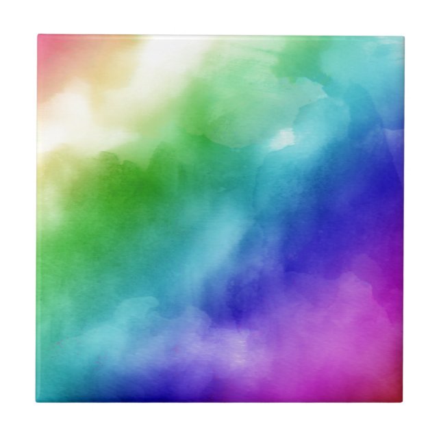 Rainbow Wasserfarben Fliese (Vorderseite)