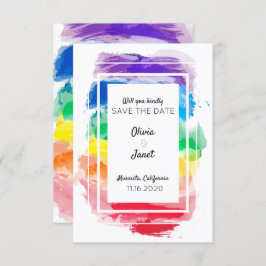 Rainbow-Wasserfarben-Sammlung Save the Date Einladung