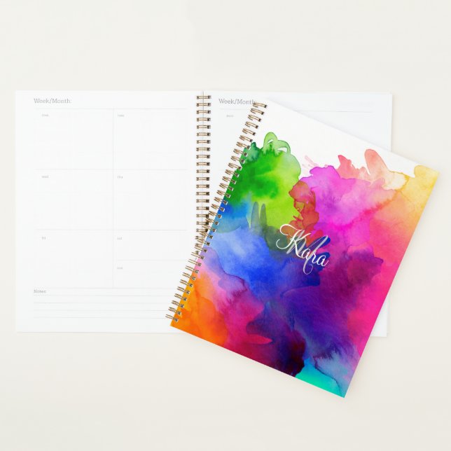 Rainbow Watercolor Abstrakt Planer (Anzeige)