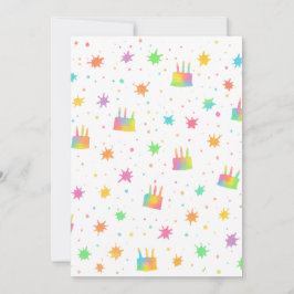 Rainbow Watercolor Birthday Cake Colorful Paint Einladung