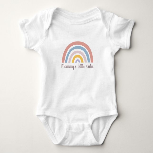 Rainbow Watercolor Boho Chic Custom Baby Strampler (Vorderseite)