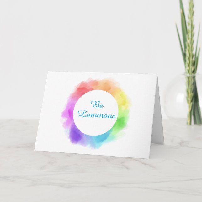 Rainbow Watercolor carte de voeux texte personnali (Devant)