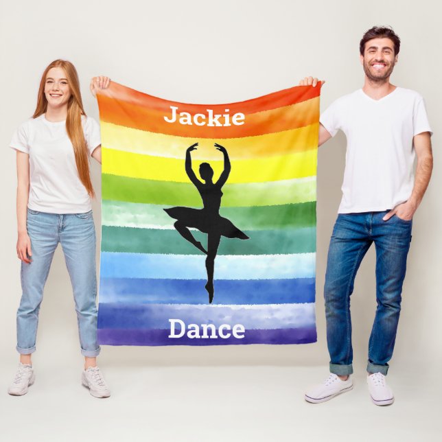 Rainbow Watercolor Dance Fleece Blanket für Mädche (Beispiel)